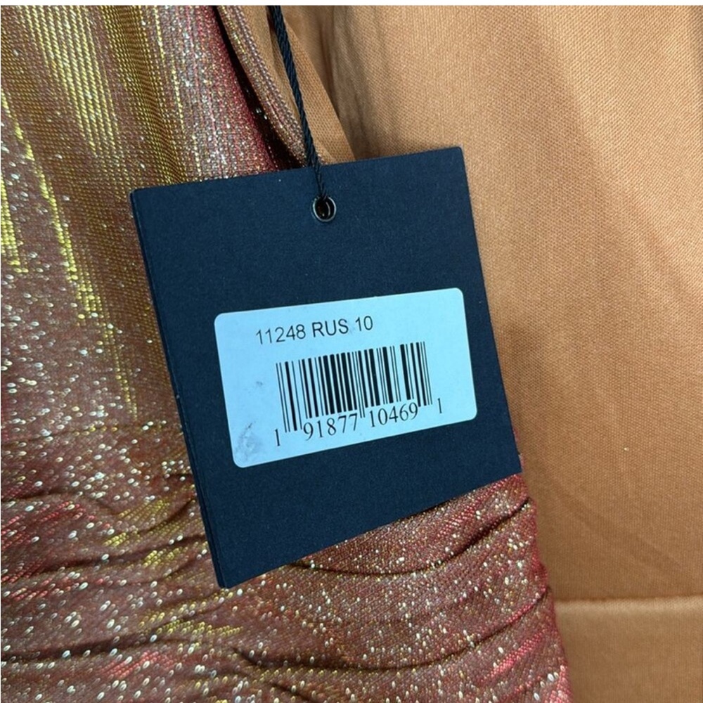 Mac Duggal Orange Long Sleeve Gown - Picture 5 of 5